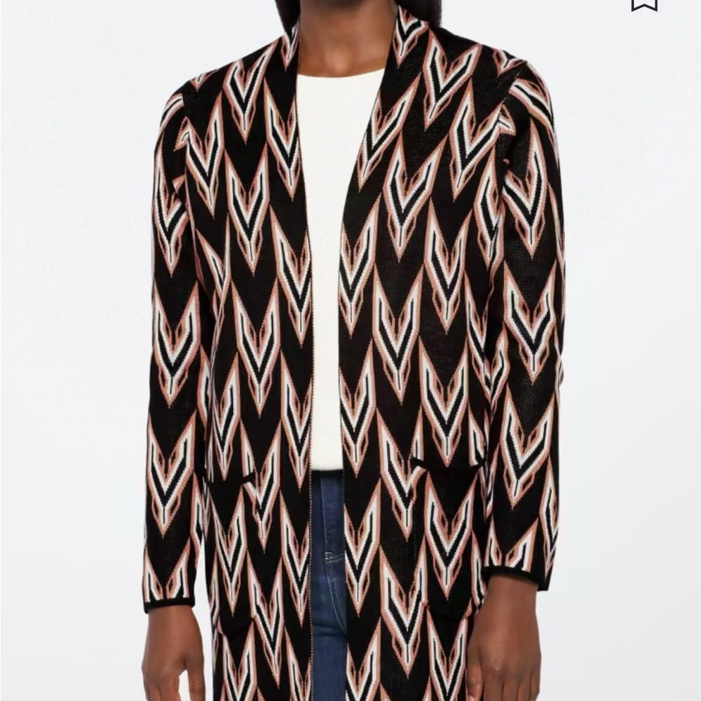 Cotton Emporium Lillian Seamless double pocket graphic cardigan